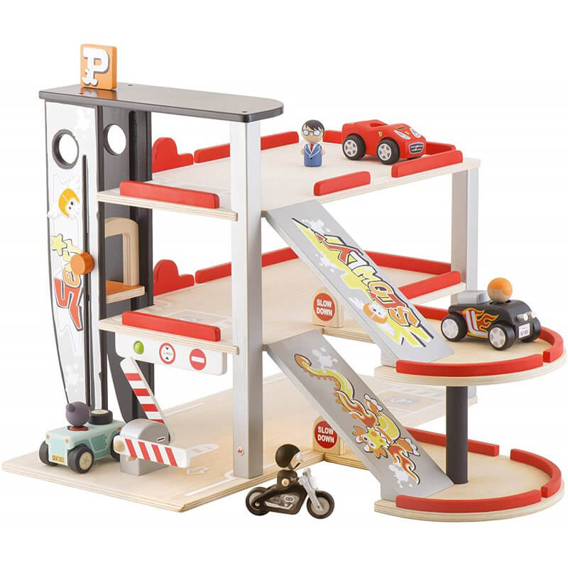 Parcheggio Giocattolo per Bambini 3 Piani con Ascensore in Legno Trudi-3