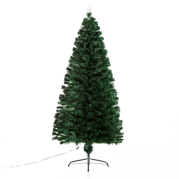 Künstlicher Weihnachtsbaum 180 cm 230 Äste aus PVC mit grünen LED-Lichtern sconto