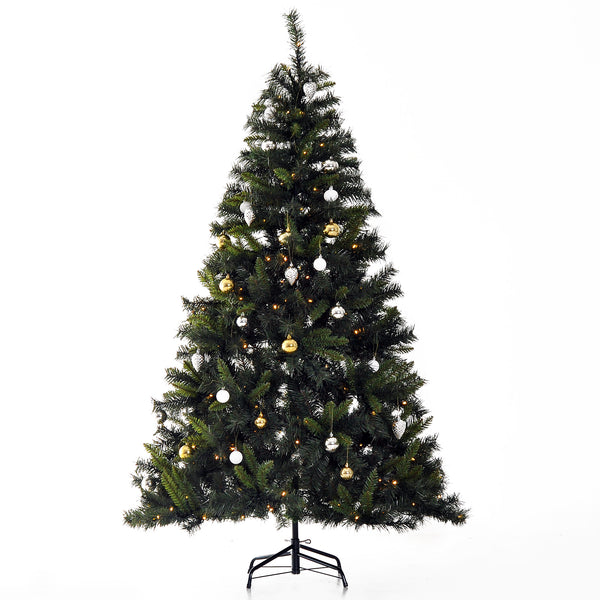 Künstlicher Weihnachtsbaum 180 cm 200 LED und grüne Dekokugeln online