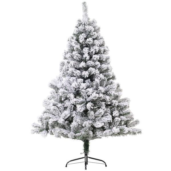 Künstlicher Weihnachtsbaum mit Schnee bedeckt 140 cm 400 Spitzen Grün prezzo