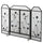 Funkenfänger aus schwarzem Metall mit Türen 125 x 80 cm für holzbefeuerten Kamin