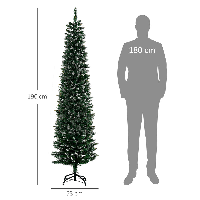 Albero di Natale Artificiale Innevato 195 cm 570 Rami Verde-3
