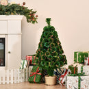Albero di Natale Artificiale 90 cm 95 Rami a Fibre Ottiche Multicolore Verde-2