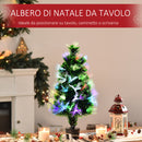 Mini Albero di Natale Artificiale 55 cm 40 Rami 40 Luci Fibre Ottiche Colorate Verde-7