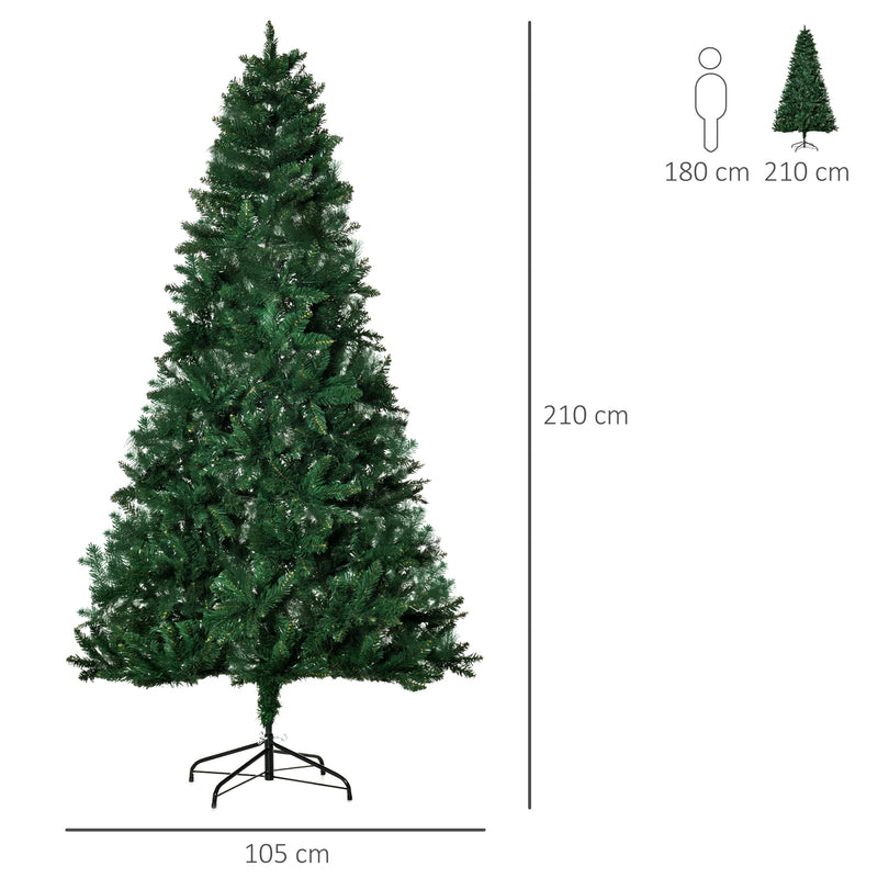 Albero di Natale Artificiale 210 cm 1046 Rami Verde-3