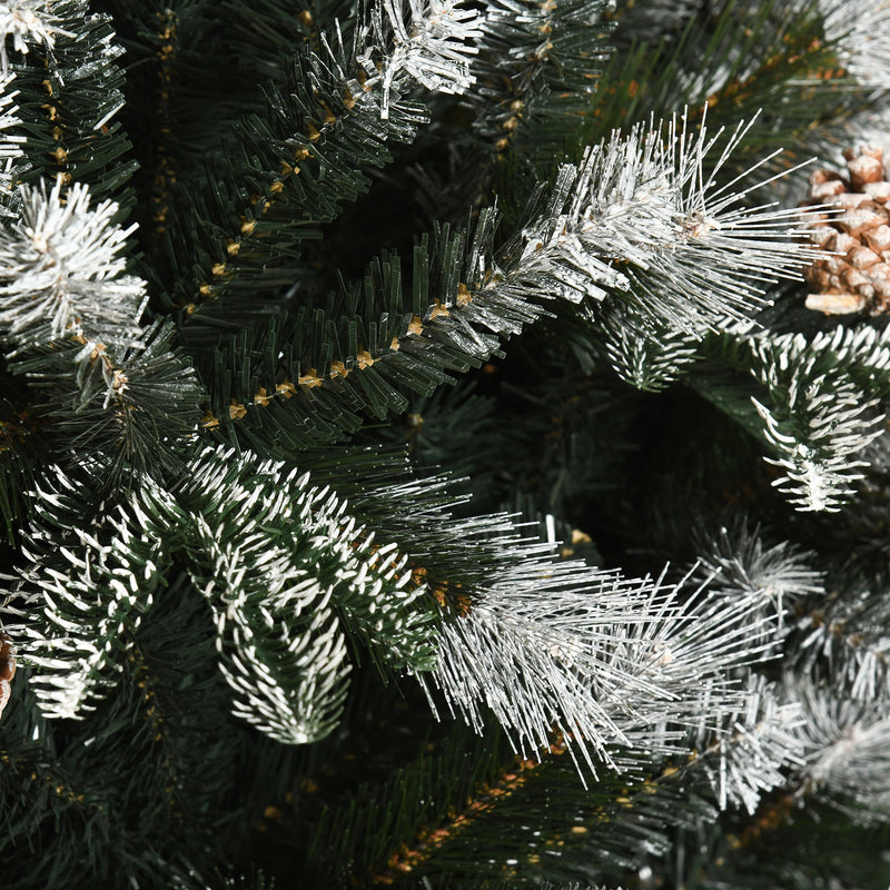 Albero di Natale Artificiale Innevato 180 cm 678 Rami con Bacche Rosse e Pigne Verde-9