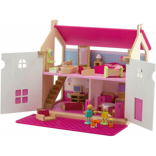 online Rosa Trudi Puppenhaus aus Holz mit 2 Etagen für Kinder