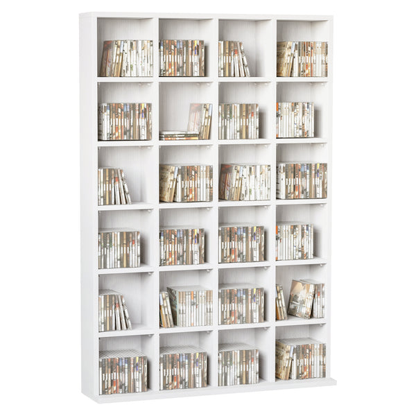 acquista Bücherregal aus Holz 24 Fächer Weiß 130,5x89x20 cm