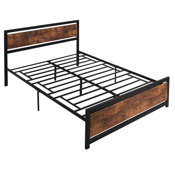 prezzo Doppelbettstruktur 160 x 200 cm aus Stahl mit integrierten schwarzen und rustikalen braunen Latten