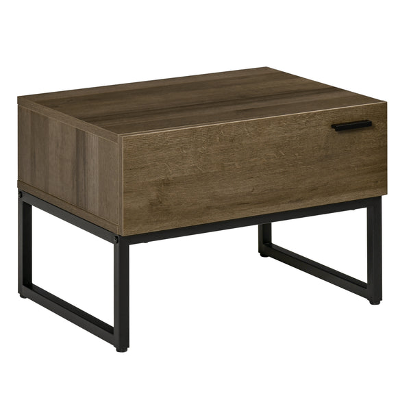 Nachttisch 1 Schublade 53x41,5x37 cm in Holz und braunem Stahl acquista