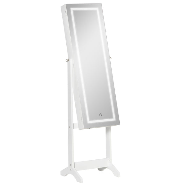 prezzo Bodenspiegel-Schmuckschrank 46 x 36,5 x 151,5 cm mit weißem LED-Licht