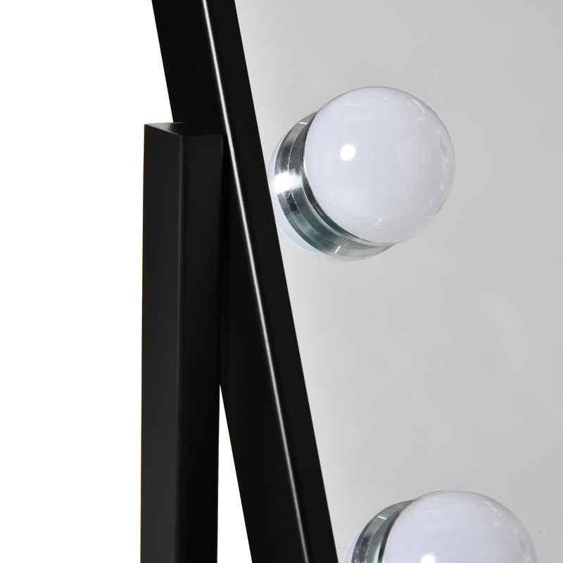 Specchio da Tavolo con LED 32,8x11x47,4 cm per Trucco Make up Nero-8