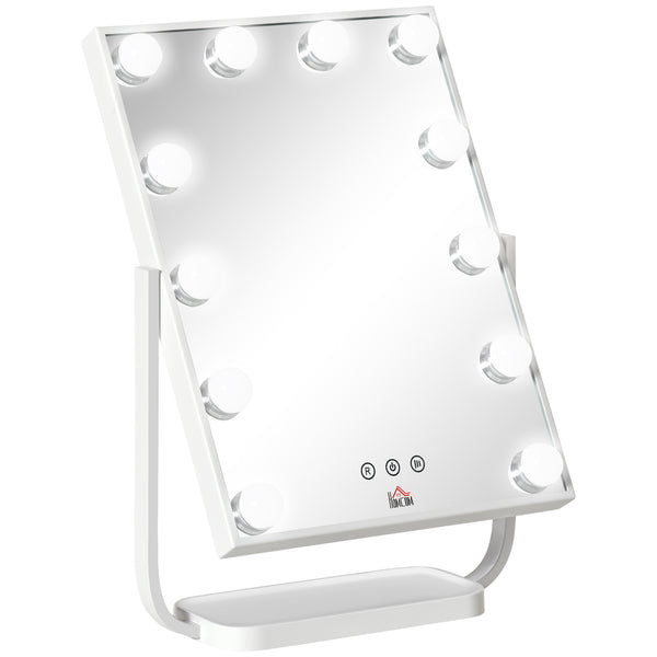 Tischspiegel mit LED 32,8x11x47,4 cm zum Schminken Schminken Weiß acquista