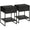 Set 2 Nachttische 1 Schublade 1 Regal 45 x 40 x 60 cm in Stahl und schwarzer Spanplatte