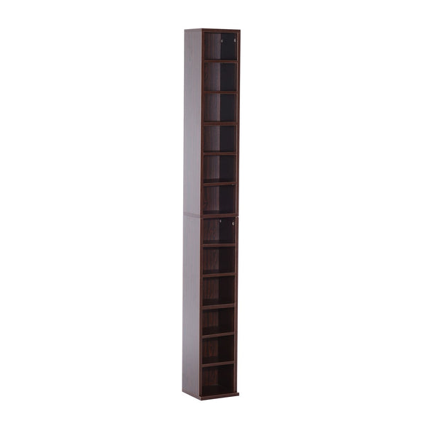 acquista Wandsäulenschrank Bücherregal mit braunen Holzregalen 21x20x175 cm