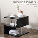 Tavolino Basso da Salotto in Legno Nero 50x50x50 cm -4