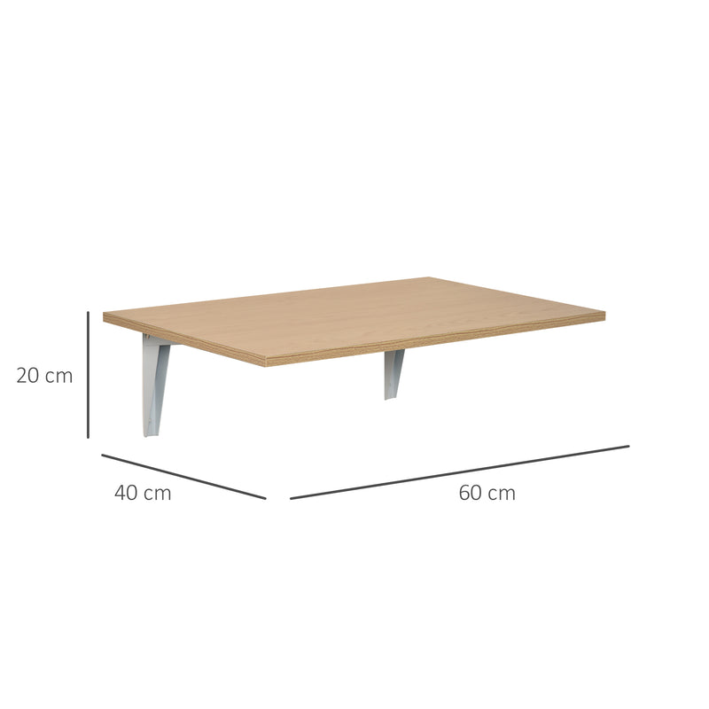 Tavolino da Parete Pieghevole 60x40x20 cm in MDF Legno-3