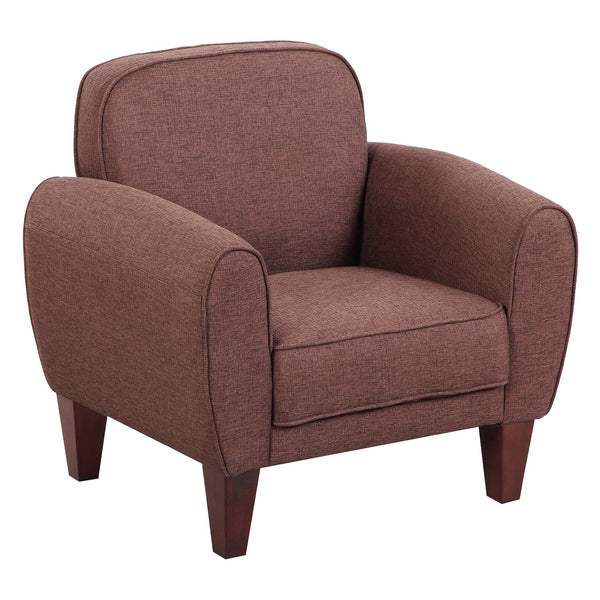 prezzo Eleganter klassischer Sessel aus braunem Leinenstoff 84x65x82,4 cm