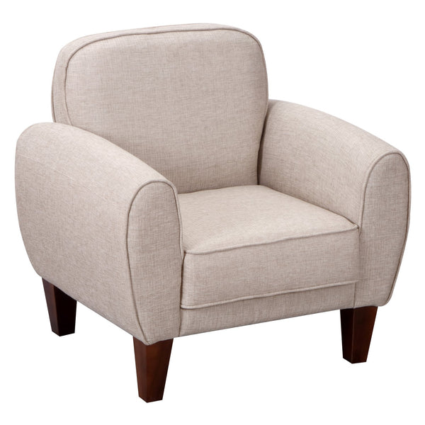 acquista Klassischer Sessel mit Armlehnen, bezogen mit cremefarbenem Leinenstoff, 84 x 65 x 82,4 cm