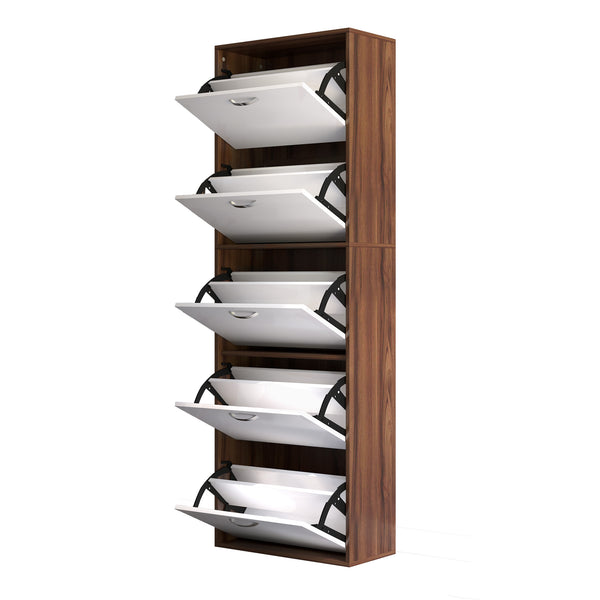 online Platzsparendes Schuhregal aus Holz mit 5 Fächern für 30 Paar 60x28x189 cm
