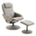 Relax-Liegestuhl mit Fußstütze aus grauem Kunstleder