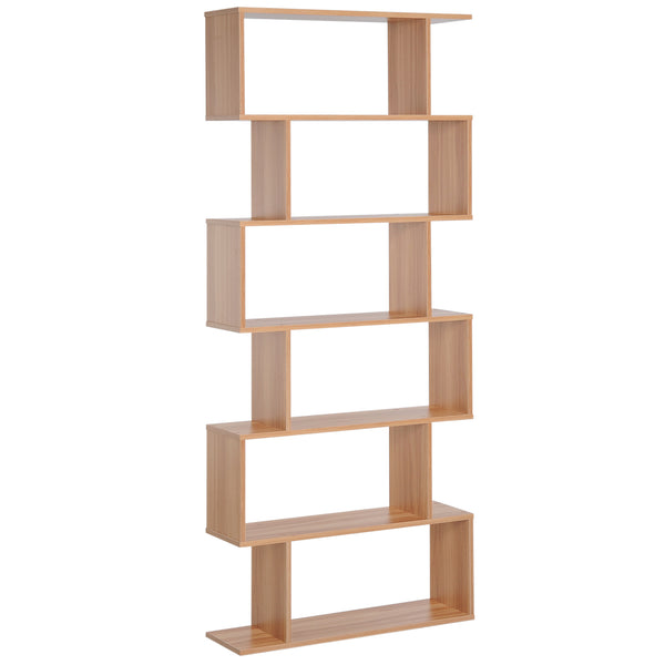 Modernes Design-Bücherregal aus Holz mit 6 Naturholzregalen 80 x 23 x 192 cm acquista