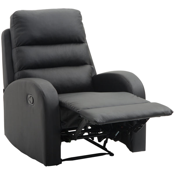acquista Relax Relaxsessel mit Fußstütze aus schwarzem Kunstleder