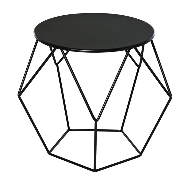 online Couchtisch mit geometrischem Design aus schwarzem Stahl 54x54x44 cm