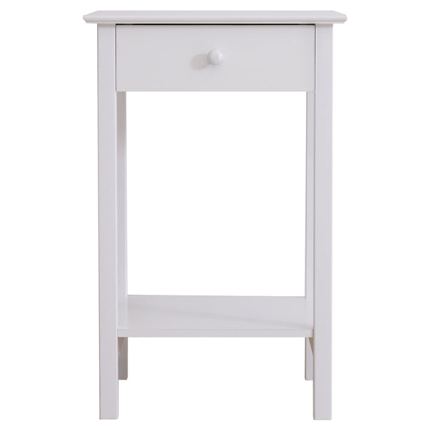 Nachttisch mit Schublade für Wohnzimmer Badezimmer Schlafzimmer aus weißem Holz 39x39x61 cm online