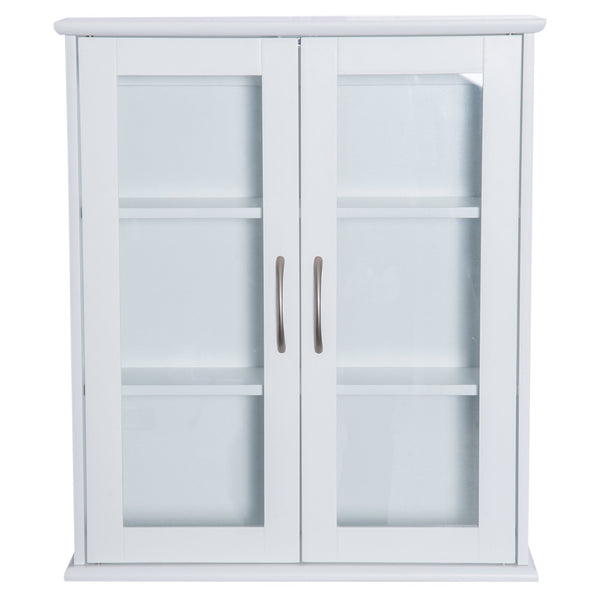 acquista Wandschrank für Bad und Küche 3 Regale aus weißem Holz 53,5 x 16 x 62,5 cm