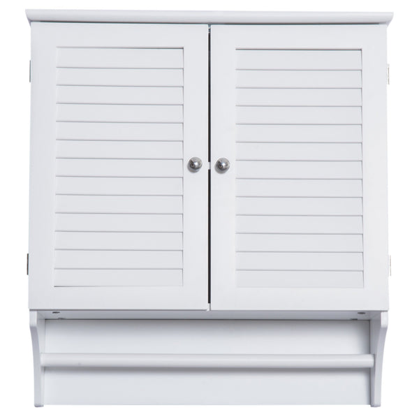 acquista Küchen- und Badezimmer-Wandschrank aus weißem Holz mit Handtuchhalter 60 x 22,5 x 64 cm