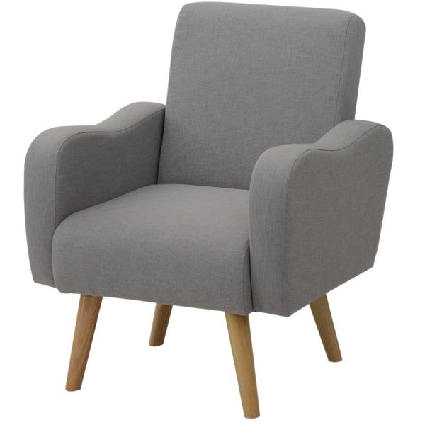 sconto Gepolsterter Sessel aus Stoff mit Holzbeinen im nordischen Stil