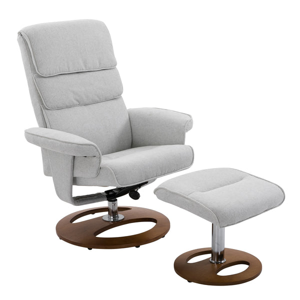 acquista Relax-Liegestuhl mit Fußstütze aus grauem Stoff