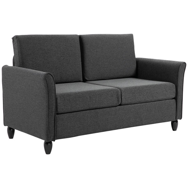 2-Sitzer-Sofa 141 x 65 x 78 cm, gepolstert mit dunkelgrauem Leinenbezug online