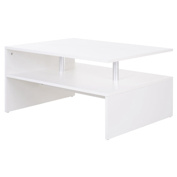 Niedriger Tisch 90x60x42 cm aus weißer Spanplatte prezzo
