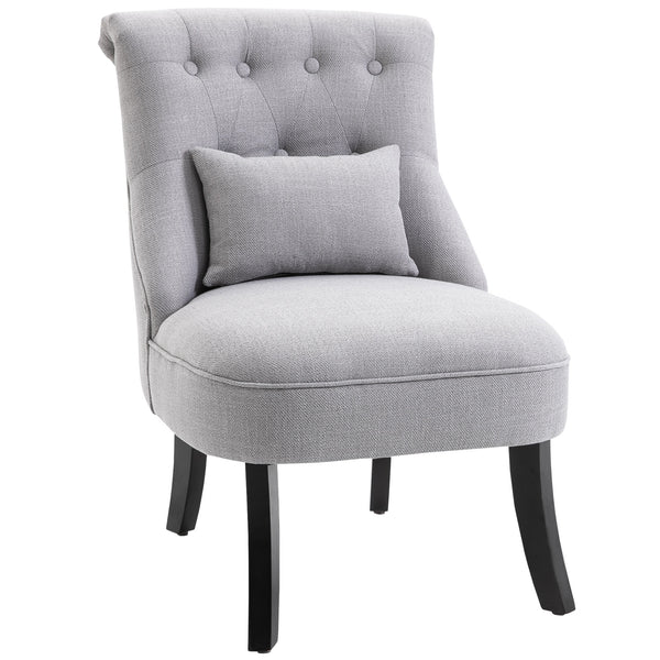 acquista Gepolsterter Sessel aus Leinenstoff und grauem, abnehmbarem Kissen