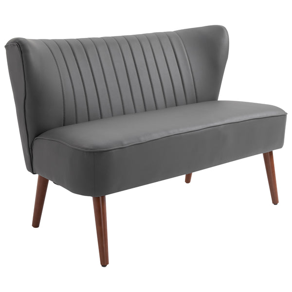 prezzo 2-Sitzer-Sofa aus grauem Kunstleder 108,5 x 61 x 79 cm