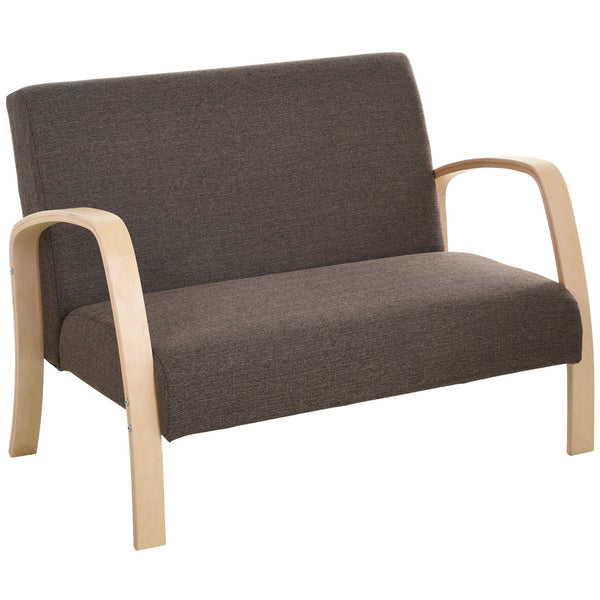 prezzo 2-Sitzer-Sofa 112 x 79 x 80 cm in Holz und grauem Stoff