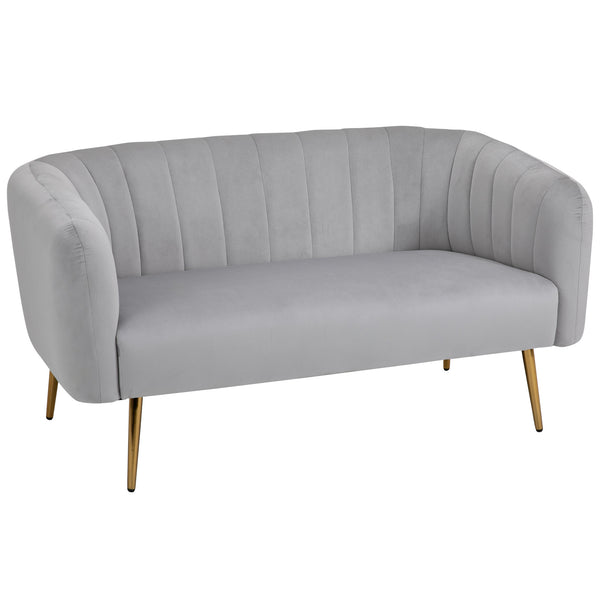 2-Sitzer-Sofa aus grauem Stoff 143 x 74 x 71,5 cm sconto