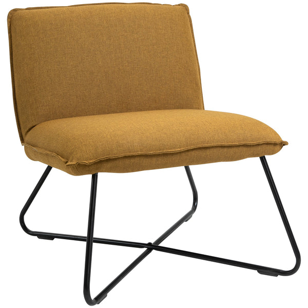 prezzo Gepolsterter Sessel 63x75x70 cm aus Metall und gelbem Stoff