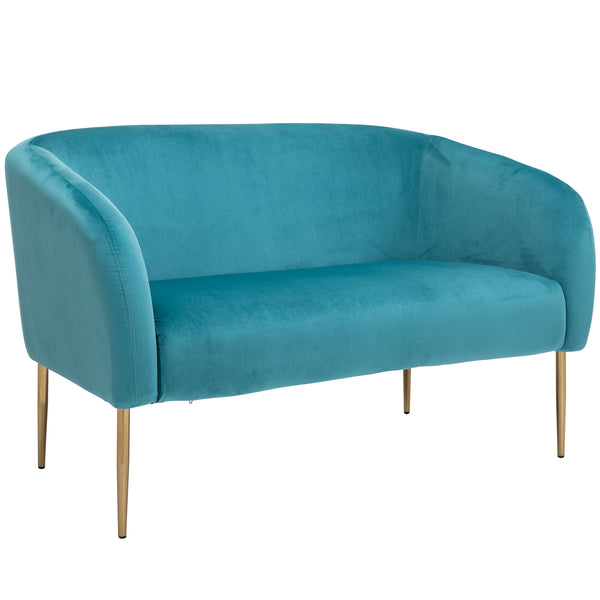 2-Sitzer-Sofa aus grünem Stoff 124 x 73 x 76 cm sconto