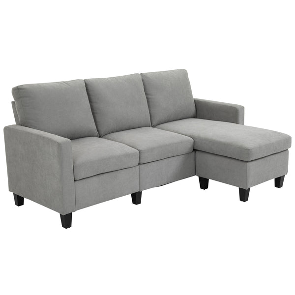 3-Sitzer-Sofa 197 x 139 x 91 cm mit Wendehalbinsel in grauem Stoff acquista