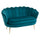 2-Sitzer-Sofa 130 x 77 x 77 cm in grünem Samt