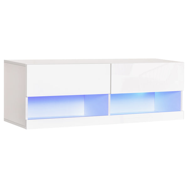 online Abgehängter TV-Schrank mit LED-Leuchten 120 x 35 x 40,5 cm aus glänzend weißem MDF