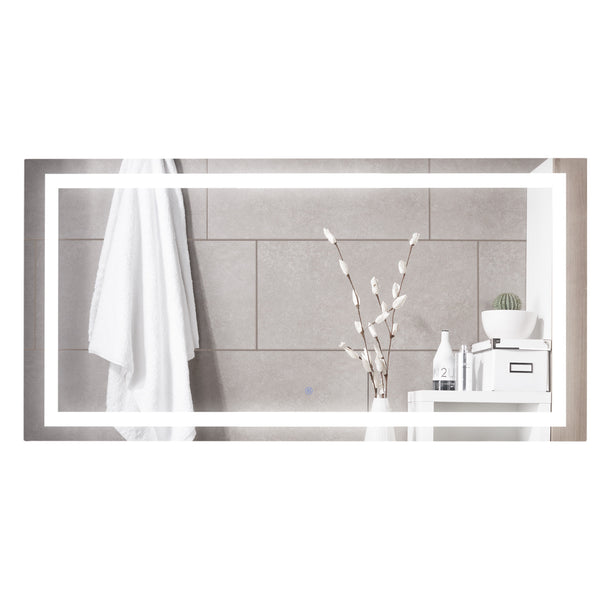 Wand-Badezimmerspiegel 120x60x4 cm mit LED und Touch-Schalter sconto