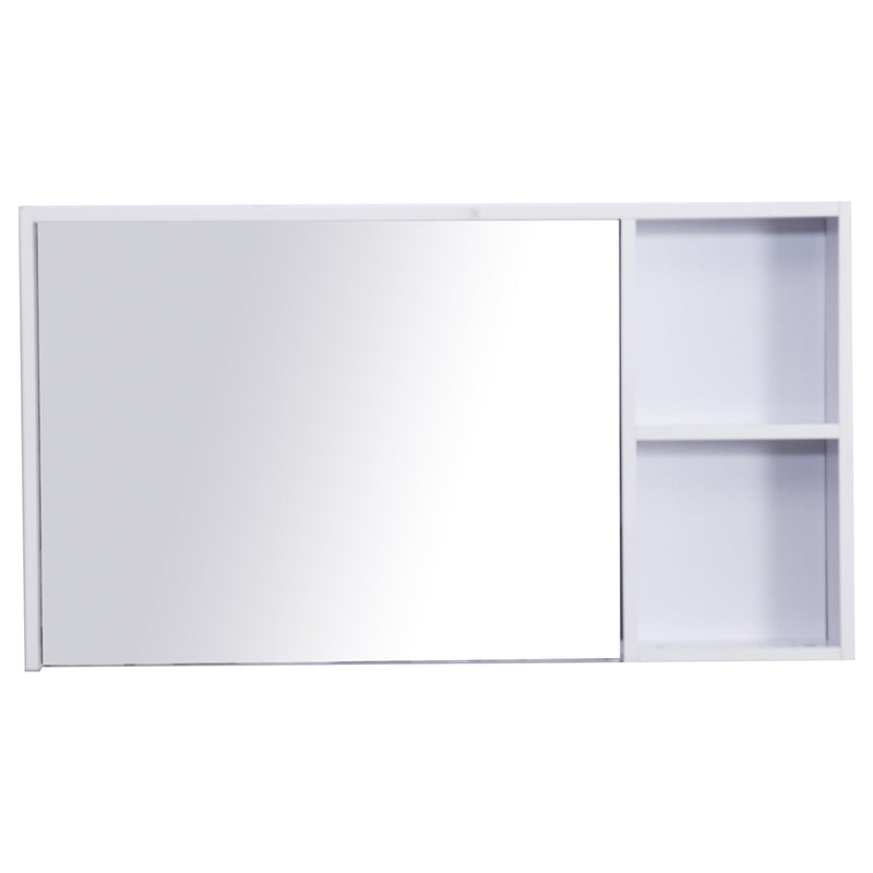 Specchio Armadietto da Bagno Pensile Bianco 90x50x12 cm -1