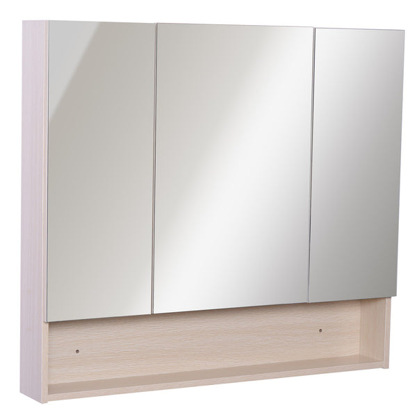 Spiegel Badezimmerschrank 3 Holztüren 90x13,5x80 cm prezzo