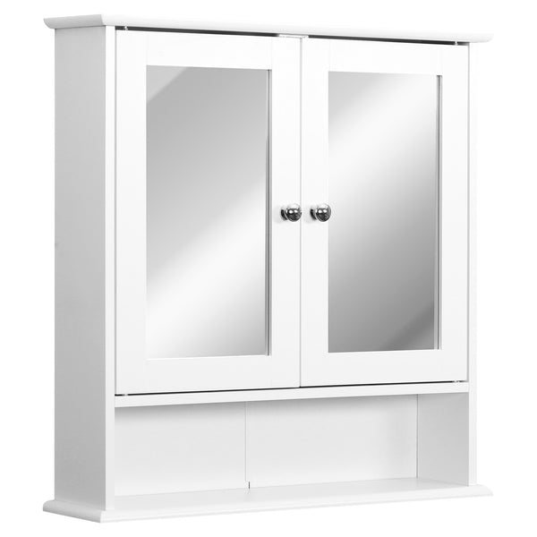 sconto Badezimmerspiegel 2 Türen aus weißem MDF 56x13x58 cm