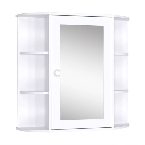prezzo Badezimmerspiegel 1 Tür mit Regalen 66 x 17 x 63 cm in weißem Holz