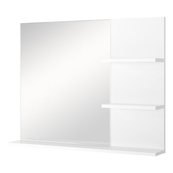 Badezimmer-Wohnwand mit Spiegel und 3 Regalen 60 x 10 x 48 cm MDF Elisa White online